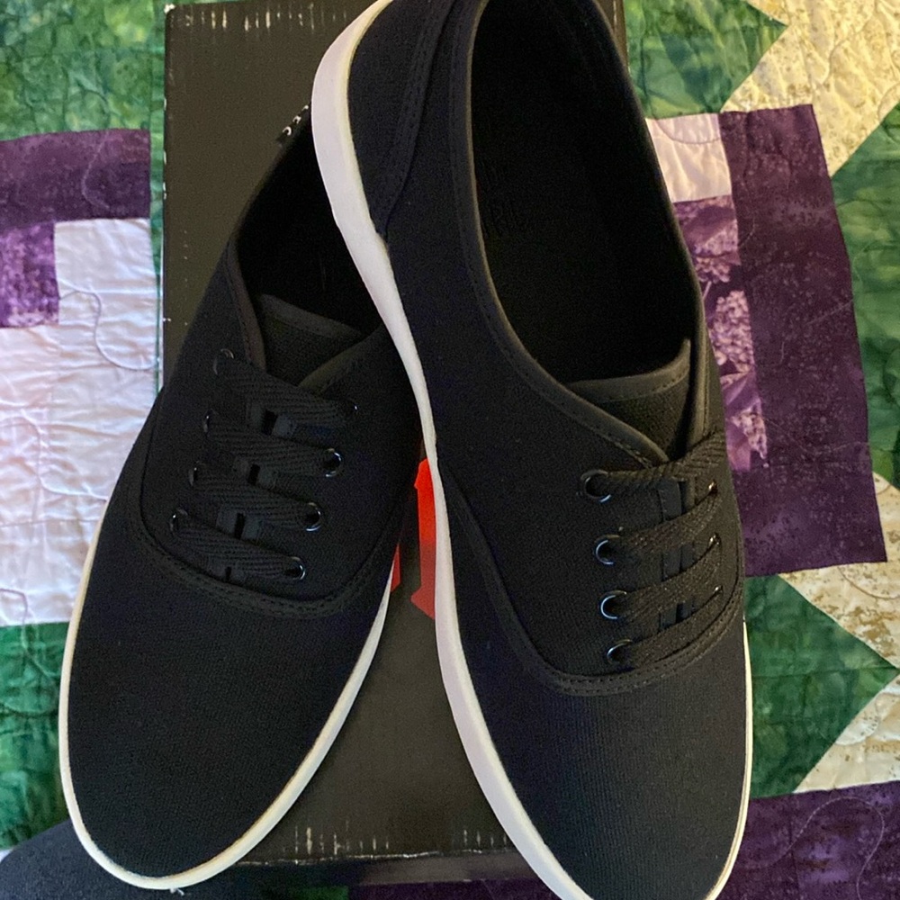 New Black Canvas Sneakers by Cute to the Core Size 10